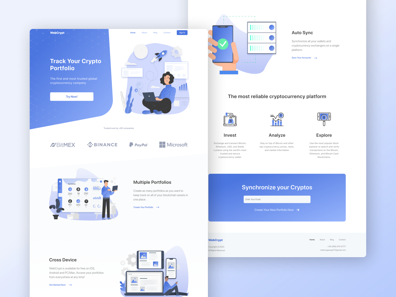 Crypto Portfolio Landing by George Shyshov on Dribbble