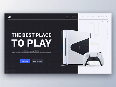 PS 5 Product Page Concept animation concept configurator console design ecommerce figma games interface player playstation product page ps5 store ui ux web design