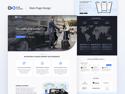 AtoB Transfer Website branding design driver figma interface labding taxi transfer ui ux web