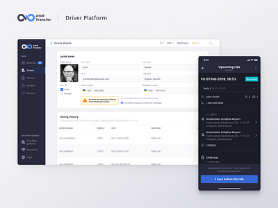 AtoB Transfer Driver Portal admin panel app dark design driver figma interface manager mobile mobile design taxi ui ux