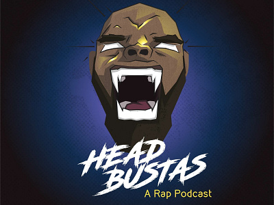 Head Bustas design illustration podcast art typography