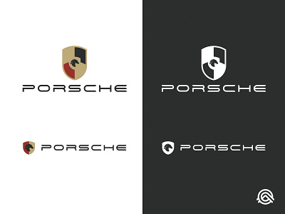 Porsche Minimal Rebrand (colors) black white concept design minimal porsche rebranding simple