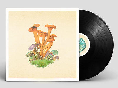 Record Sleeve band illustration lp mushroom music packaging vinyl