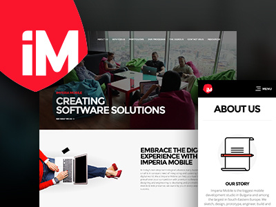 Edit Project Imperia Mobile Concept corporate website game studio icon design landing page redesign responsive web design