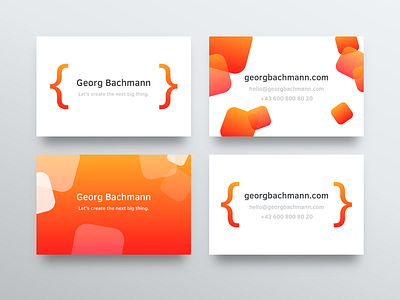 Business Card Design for Georg app developer business card code colorful minimal print xcode