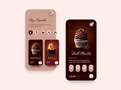 Sweet chocolate cupcake 🧁 | Mobile concept cake cakes concept creativity cupcakes daily design food homepage landingpage mobile pie sweet ui ux web webdesign website yummy yummy menu