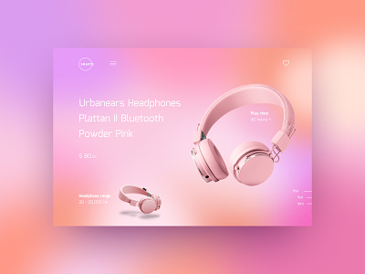 Gradient Headphones Concept #1 concept creativity daily gradient homepage pink technical ui ux webdesign website woman