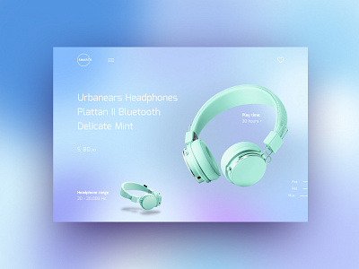 Gradient Headphones Concept #3 design gradient headphone landing landingpage main page ui uidesign ux uxdesign webdesign website