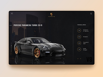 Concept for Porsche Panamera black car concept creativity daily design homepage illustration landing landingpage luxury main page minimal typography ui ux web webdesign website