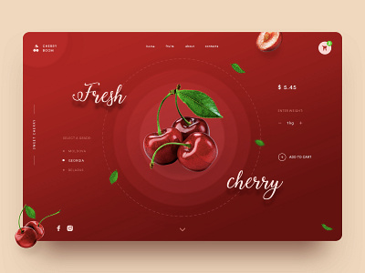 Sweet Cherry Concept cherry cherryblossom concept creativity daily design fruit fruits homepage landing landingpage main page red ui ux web webdesign website