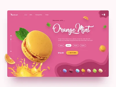 Macaroons Concept concept creativity daily desert design fruit homepage landing macaroni macarons main page ui ux web webdesign website