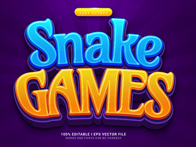 Snake Games 3D Style Text Effect letter design