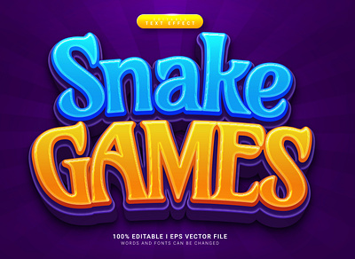 Snake Games 3D Style Text Effect letter design