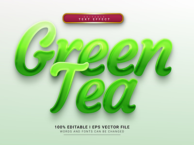 Green Tea Editable Text Effect layers