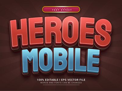 Heroes Text Effect letter design