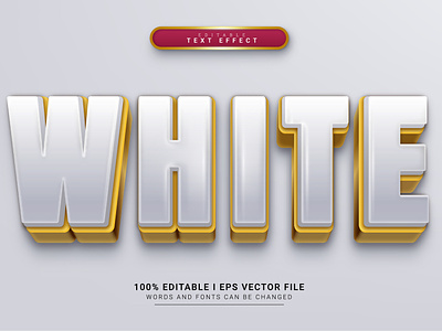 White Text Effect 3d font