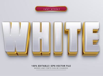 White Text Effect 3d font