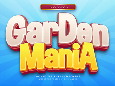 Garden Mania Text Effect 3d font