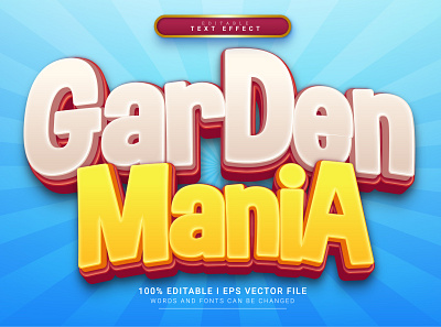 Garden Mania Text Effect 3d font