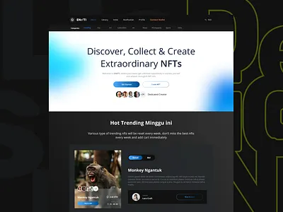 NFT Marketplace cryptoart design eth etherium flat graphic design illustration marketplace nft typography ui