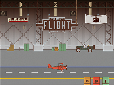 Tiny Flight Menu game hangar plane retro