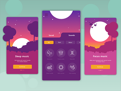 Calm before sleep app design app app design app designer artwork design illustration sketch ui ux webdesign