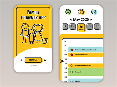 Family Planner App design app app design app designer design illustration logo sketch ui ux webdesign