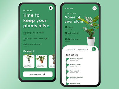 Time to keep your plants alive | App design