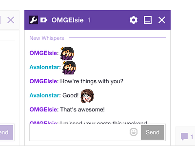 Whispers 2.0 instant messaging twitch ui ux whispers
