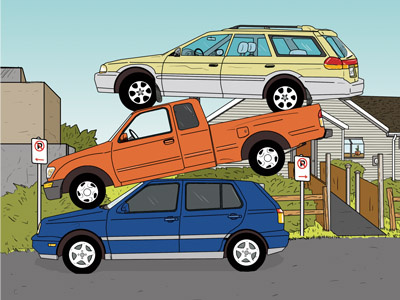 Car Pile Illustration car illustration no parking stack