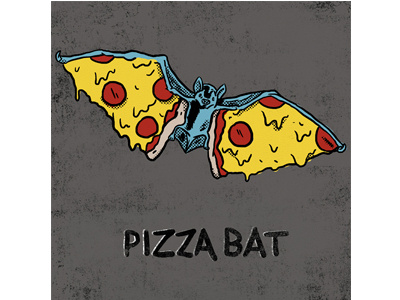 Pizza Bat bat illustration pizza