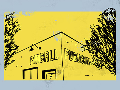 Pinball Publishing colors gray illustration pinball publishing portland yellow