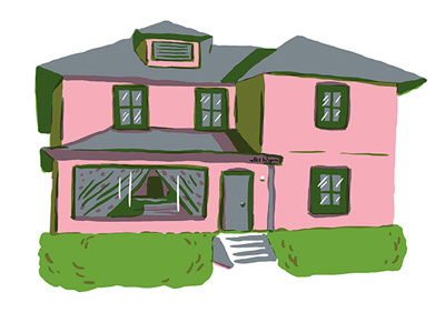 Pink House alex despain house illustration pink portland