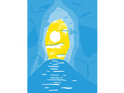 Water Cave alex despain cave illustration illustrator portland river sun water