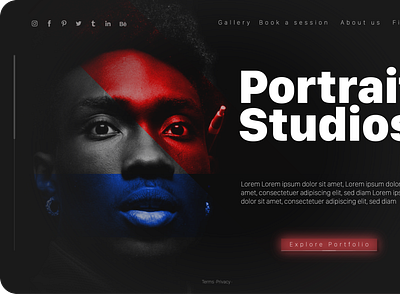 Portrait Studios website UI brand design branding design karim rihan ui userinterface web ui design webdesign