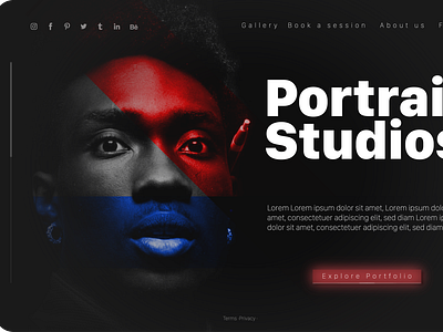 Portrait Studios website UI