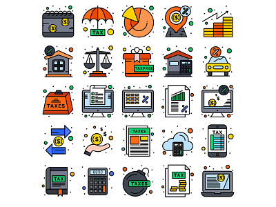 Banking and Finance icon set accounting accounts app bank bank app banking design icon icons illustration tax tax icon taxes vector