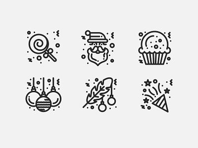 Merry Christmas new year 2020 Line Icons