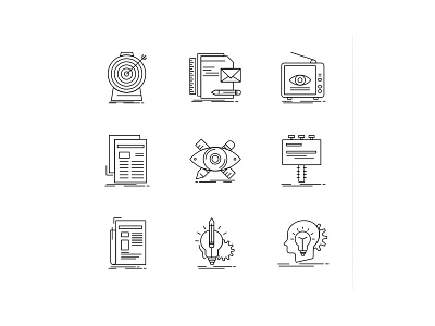 Advertising Line Icon set advertising advertising agency advertising campaign icon icons media vector