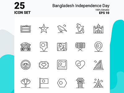 Bangladesh Independence Day Icon Set