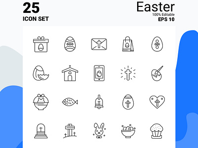 Easter Holiday Icon set