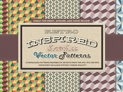 Retro Inspired Seamless Vector Patterns