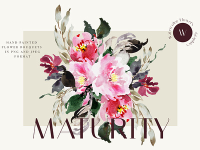 MATURITY - Watercolor Flowers Clipart Floral Design