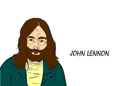 John Lennon beatles character illustration legend vector