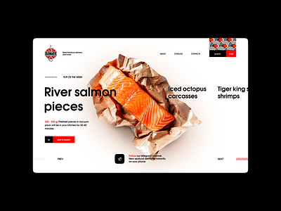 Danwer seafood site design catering clear delivery desktop fish landing light seafood ui uidesign uiux uiuxdesigner