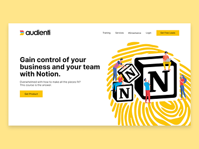 Landing page for Audienti product