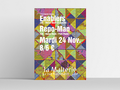 Enablers / Repo-Man poster geometric music pattern poster used