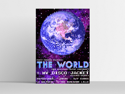 The World / My Disco Jacket poster 80s music old school pixel pixel art poster vintage