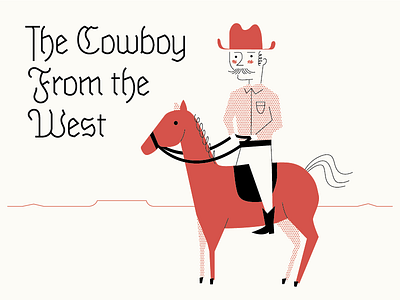 Illos & Type blackletter cowboy horse illustration monoline typography