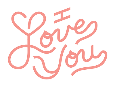 I Love You anniversary card greeting heart love script typography valentines